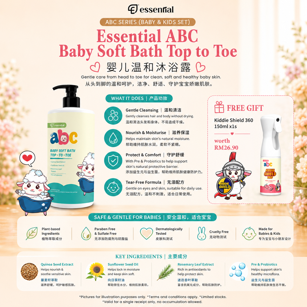 ABC baby soft bath top to toe