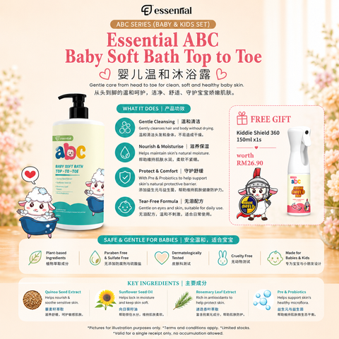 ABC baby soft bath top to toe