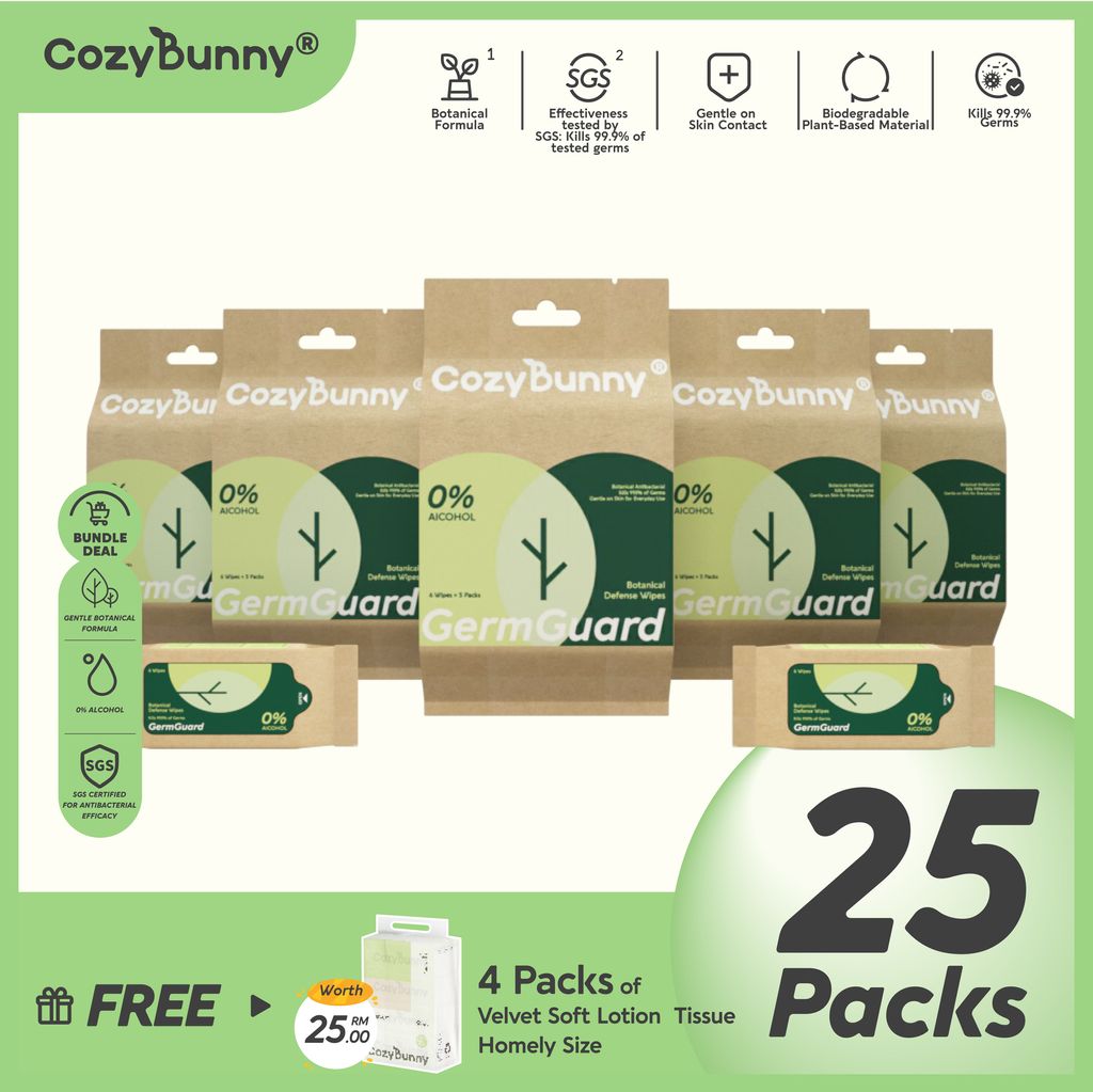 CozyBunny Germ Guard wipes 25 packs (RM)