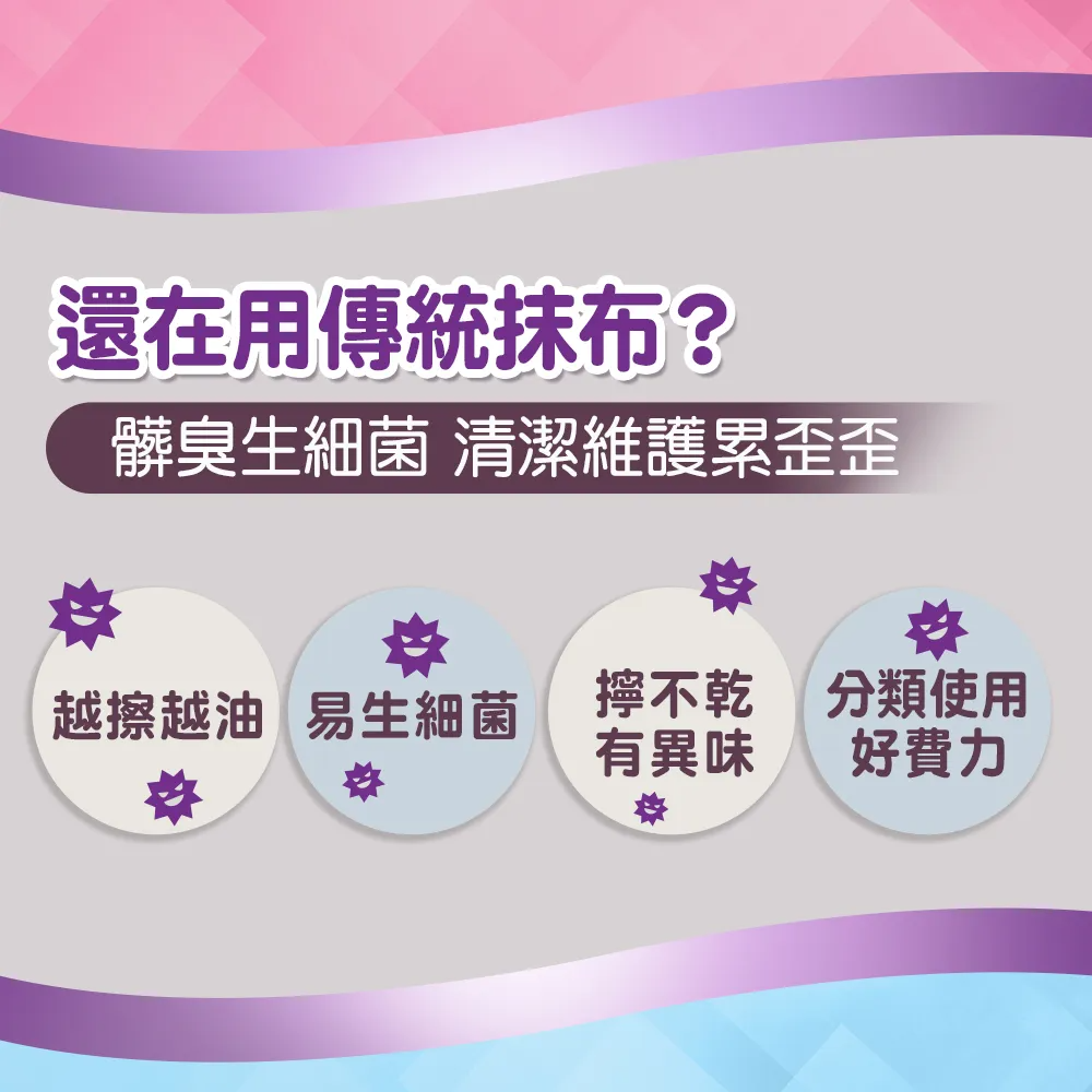 還在用傳統抹布?髒臭生細菌 清潔維護累歪歪越擦越油 易生細菌 不乾 分類使用有異味 好費力