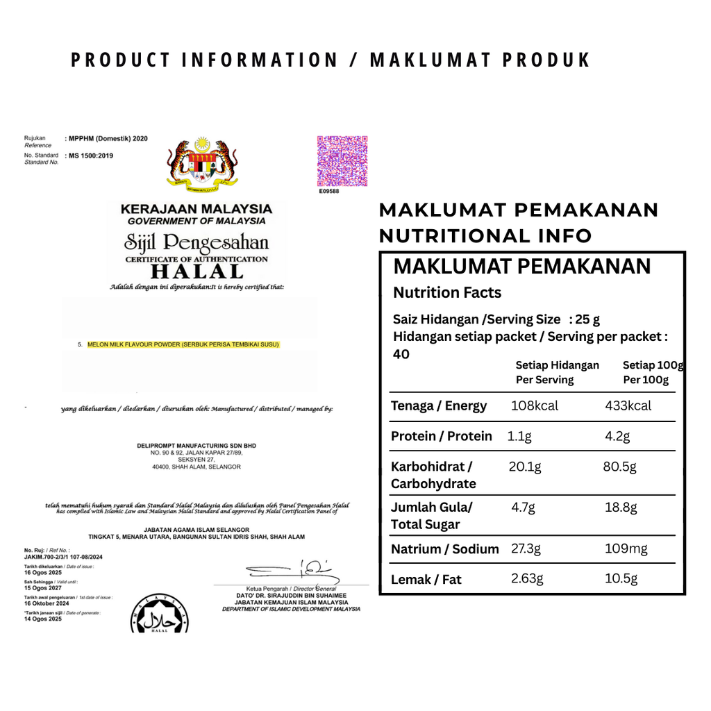 Melon milk product info 2