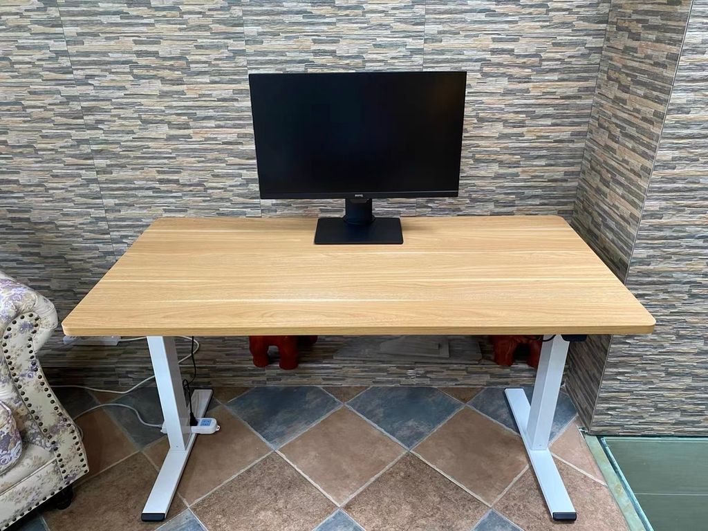 Height Adjustable Standing Desk (Original Wood + White).JPG