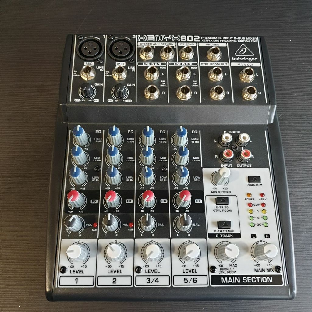 Behringer XENYX802 Premium 4 Channel Analog Mixer 8 Input 2 Bus Portable Mixer (802 / XENYX802