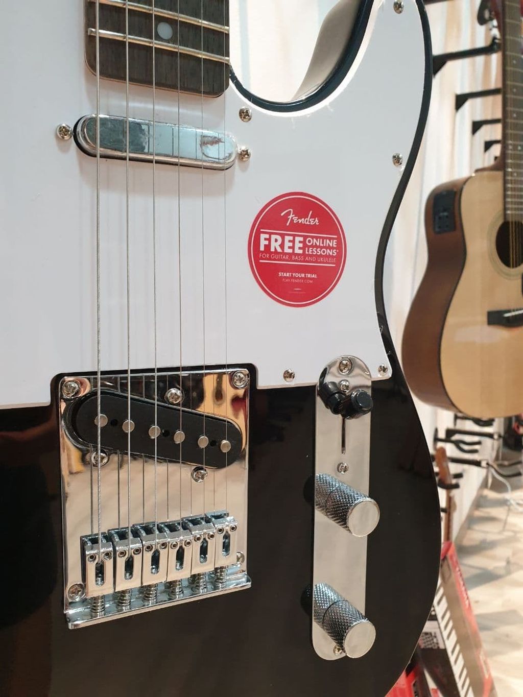 FENDER Squier Bullet Telecaster Electric Guitar, Laurel FB, Black (F03