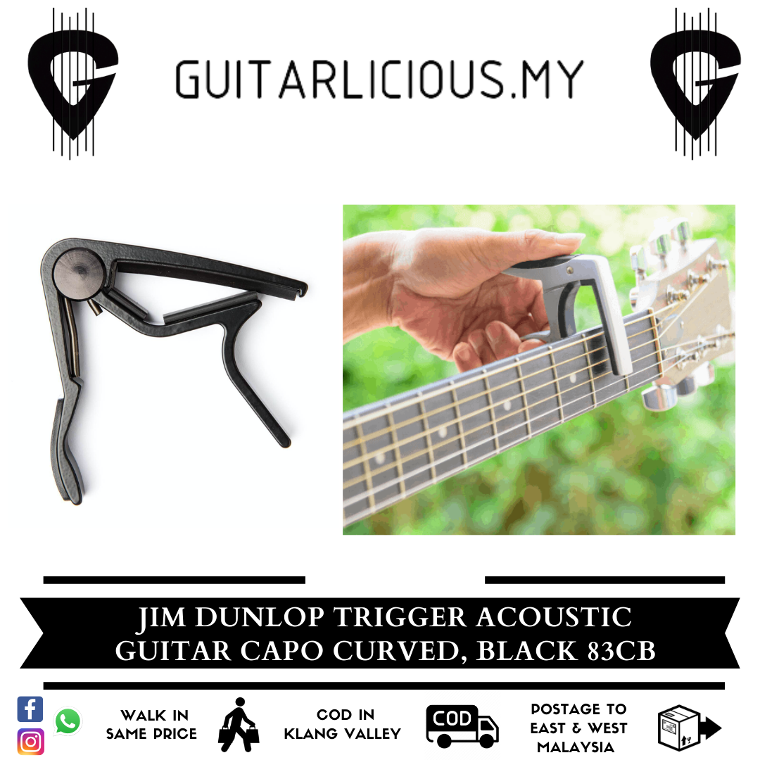 Jim Dunlop Trigger Acoustic Guitar Capo Curved, Black 83CB