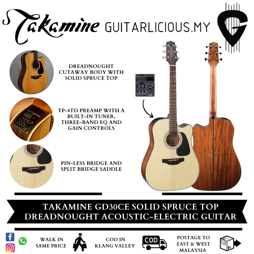Takamine GD30CE, Natural, Features