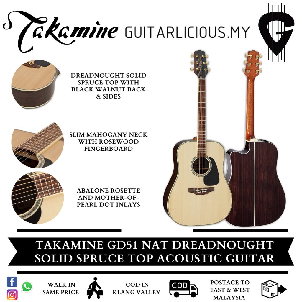 Takamine GD51 Natural, Features
