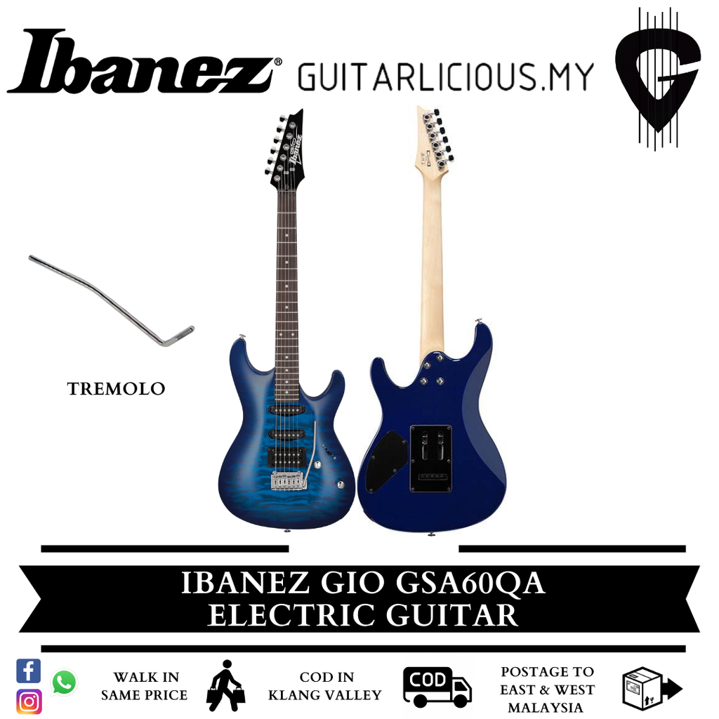 Ibanez GSA60QA,Transparent Blue Burst, Package A