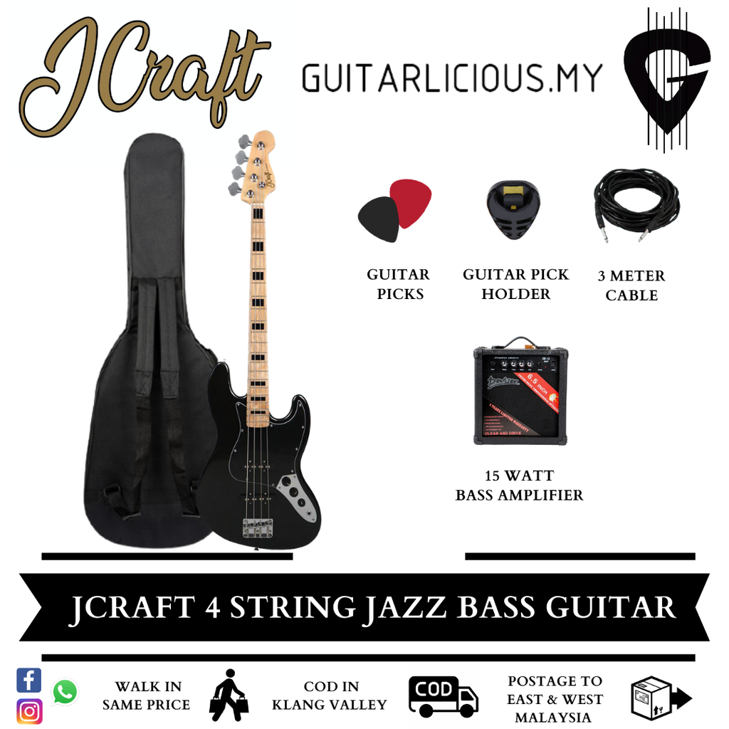 JCraft 4 String, Black - Package C