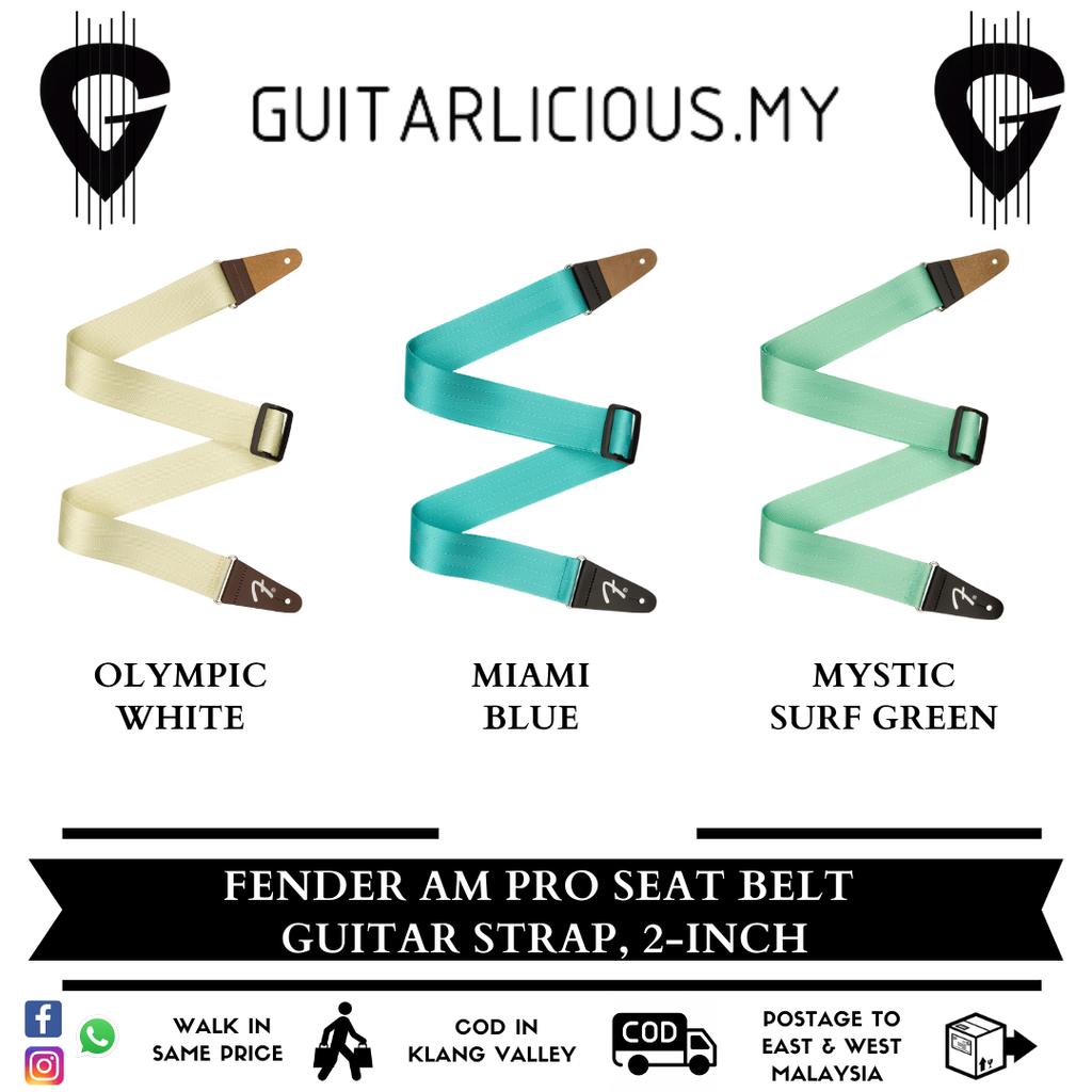 Fender Am Pro Seat Belt  Guitar Strap, 2-inch