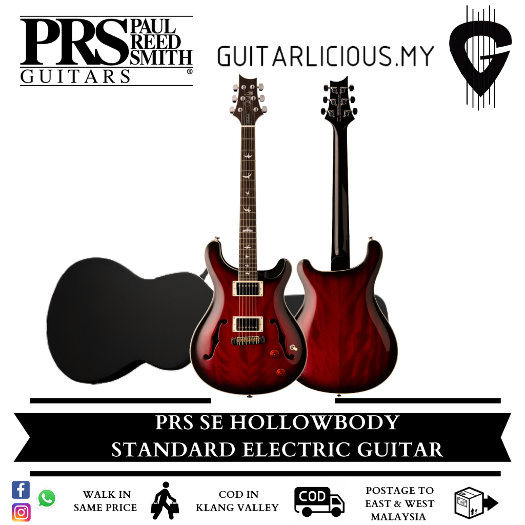 PRS SE Hollowbody, Fire Red Burst Package A