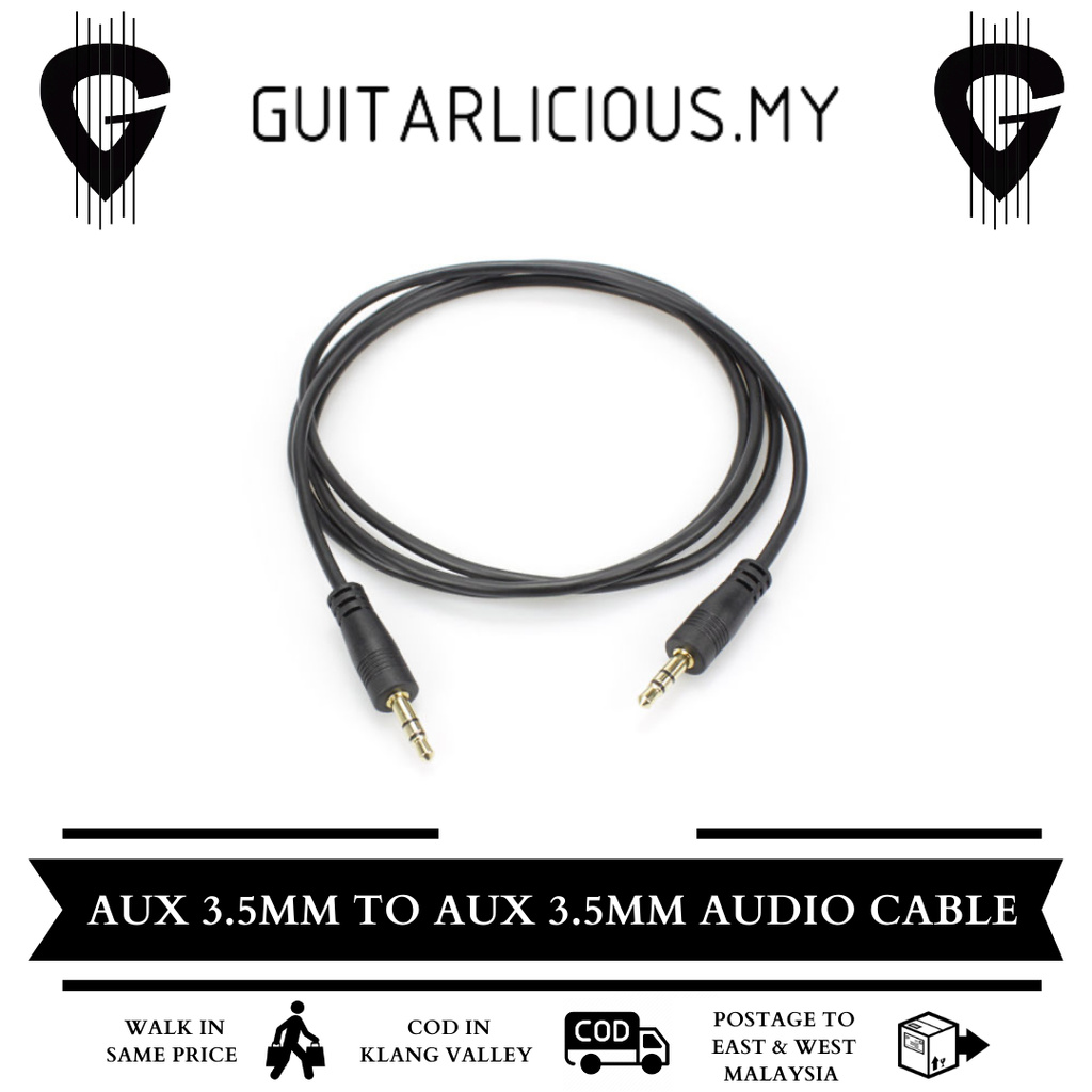 Aux 3.5mm to Aux 3.5mm Cable Audio GUITARLICIOUS.MY