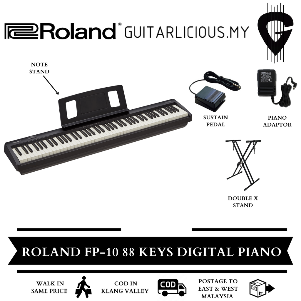 ROLAND FP-10 88-key Digital Piano with Note Stand and Adapter (FP10/FP 10)  – GUITARLICIOUS.MY
