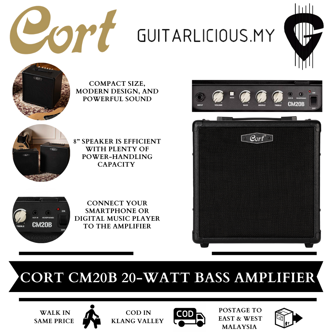 CORT CM20B 20-watt Bass Amplifier Speaker (CM 20 / CM-20B / CM 20B –  GUITARLICIOUS.MY