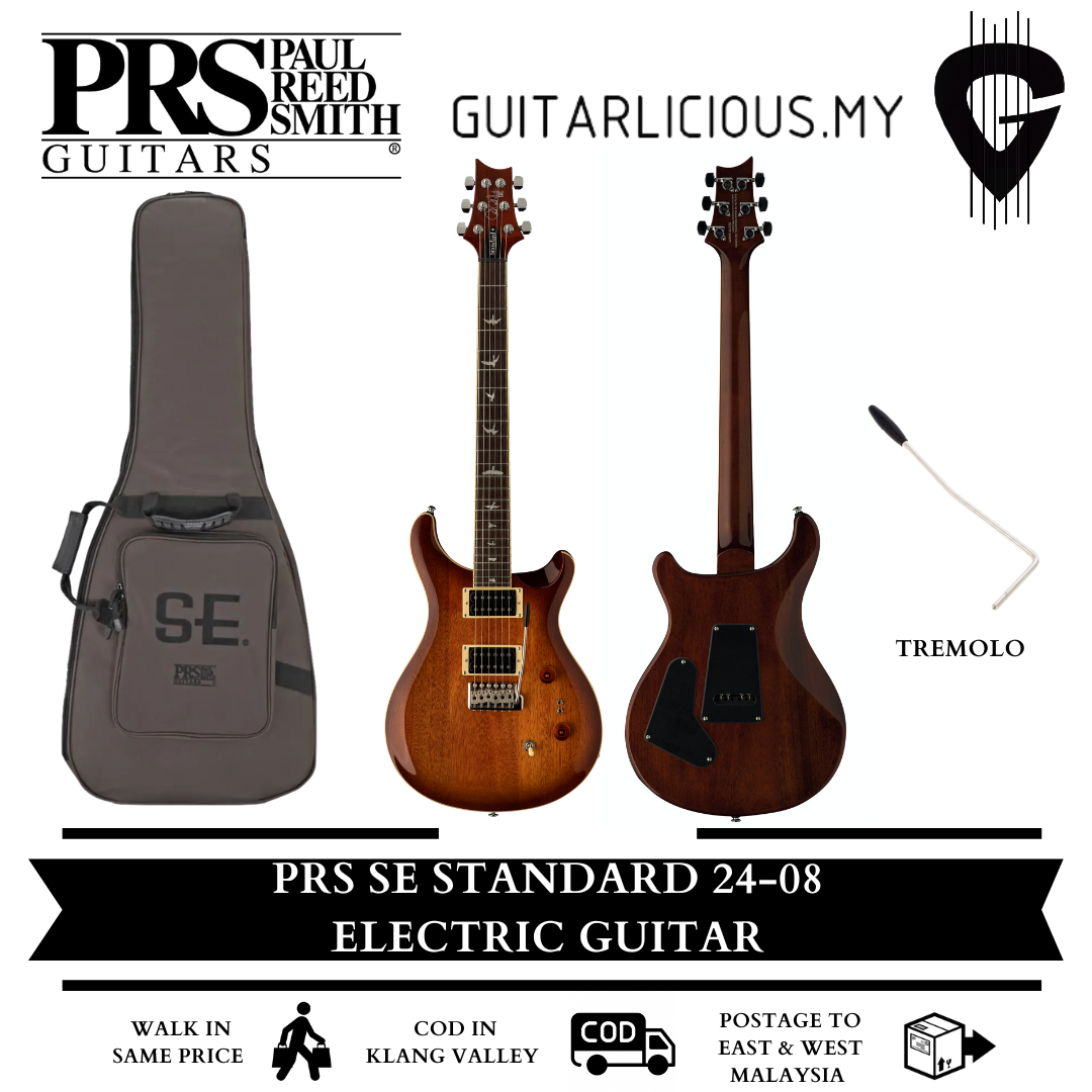 PRS SE Standard 24-08 Electric Guitar with Bag, Tobacco Sunburst  (P13-109645-TS-ST844TS) – GUITARLICIOUS.MY