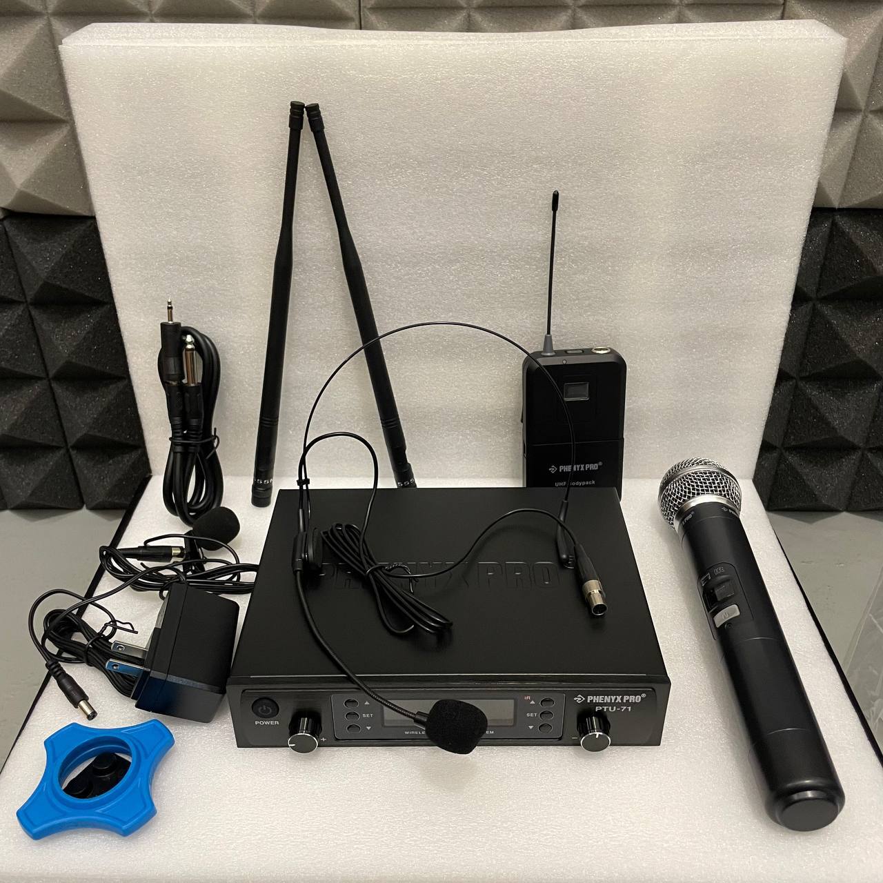 Phenyx Pro PTU712H Dual Handheld UHF Wireless Microphone System with