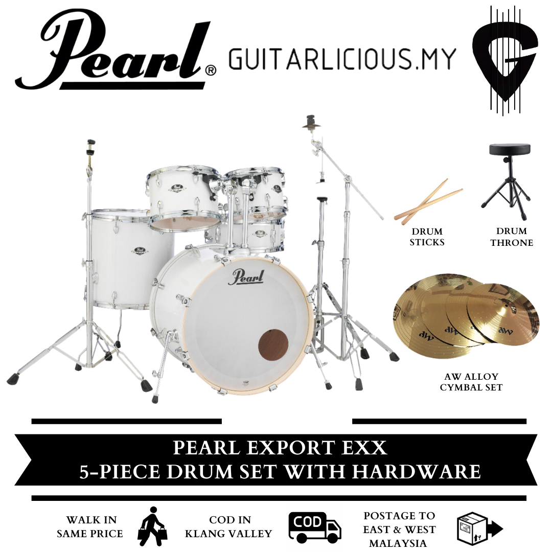 Pearl Export EXX 725 - Pure White, AW Cymbals