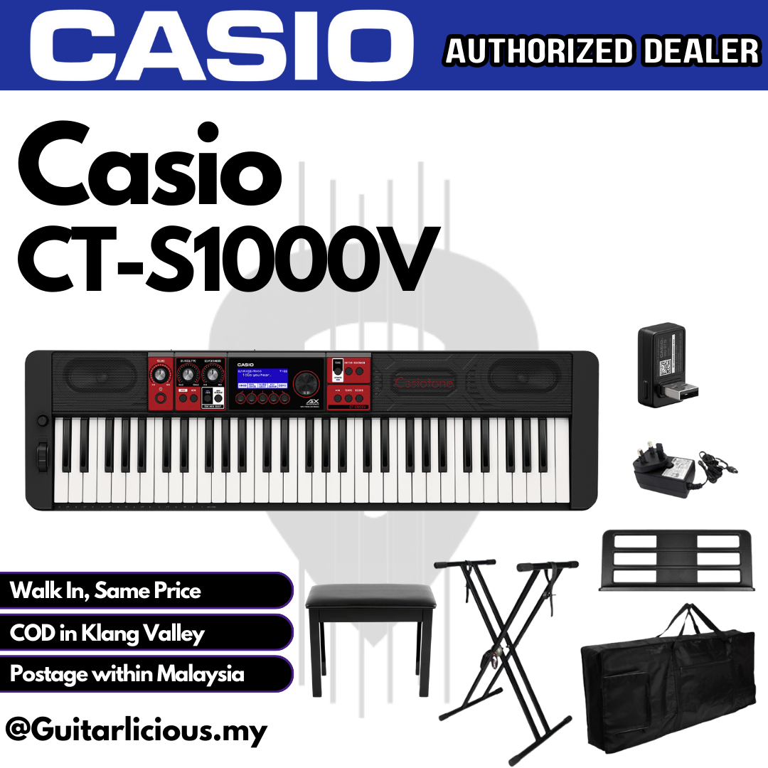 Casio Casiotone CT-S1000V 61-key Arranger Keyboard (CTS1000V / CT S1000 V )  – GUITARLICIOUS.MY