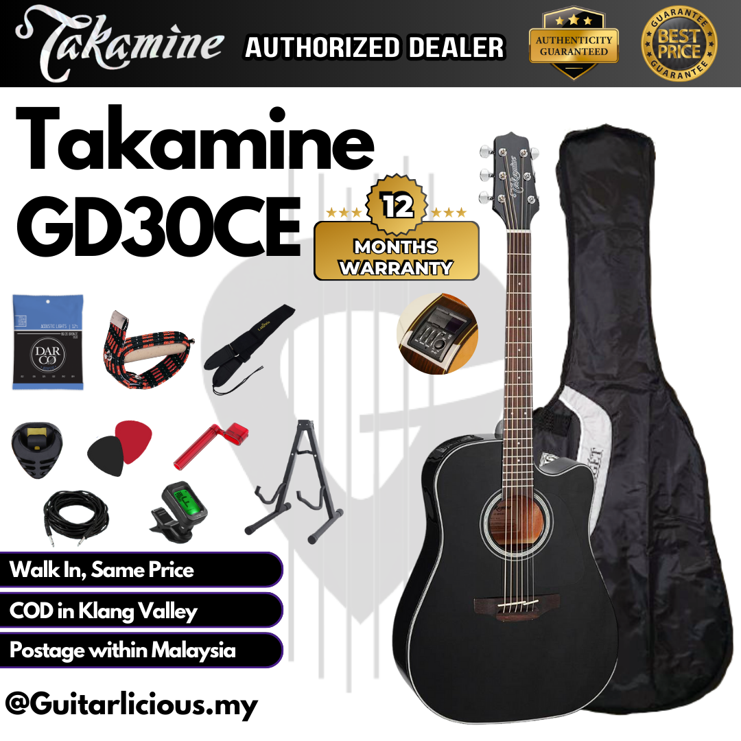 Takamine GD30CE, Black - B