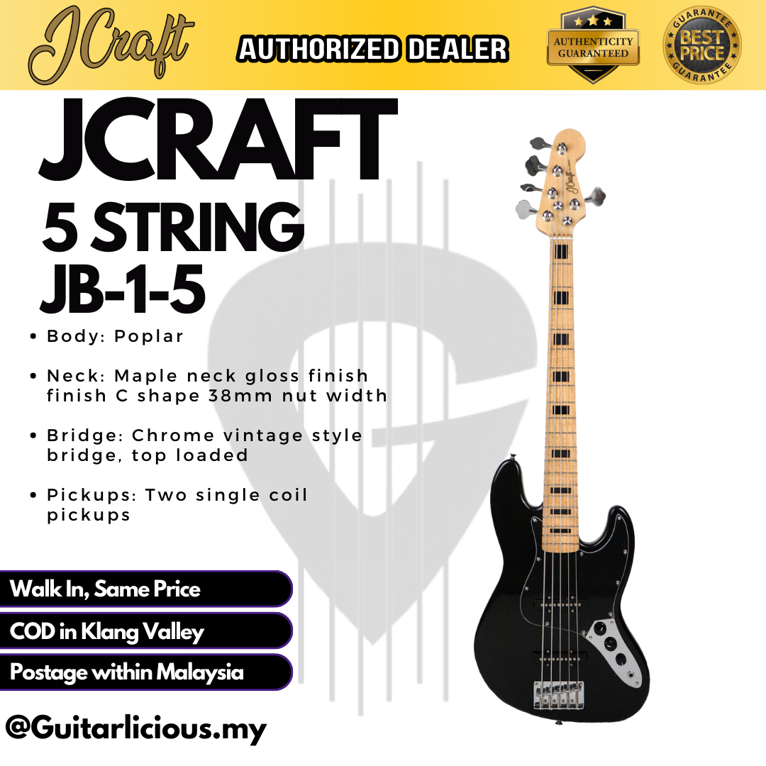 JCraft 5 String _ Black - Package A