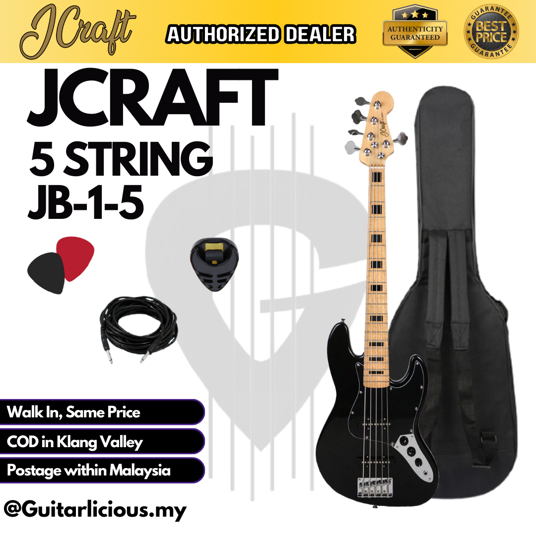 JCraft 5 String _ Black - Package B