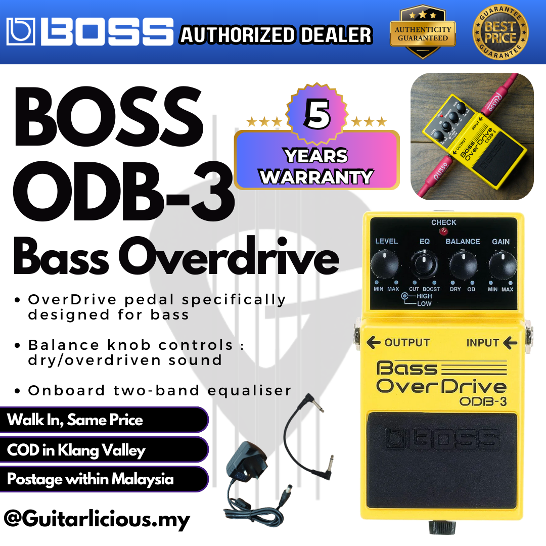 BOSS Bass Overdrive (ODB-3 / ODB3 / ODB 3 ) Guitar Pedal Effect