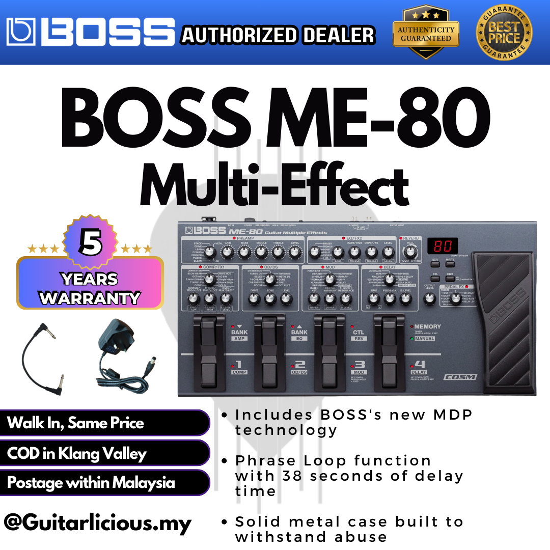 BOSS (ME80 / ME 80 / ME80) Guitar MultiEffects Pedal GUITARLICIOUS.MY