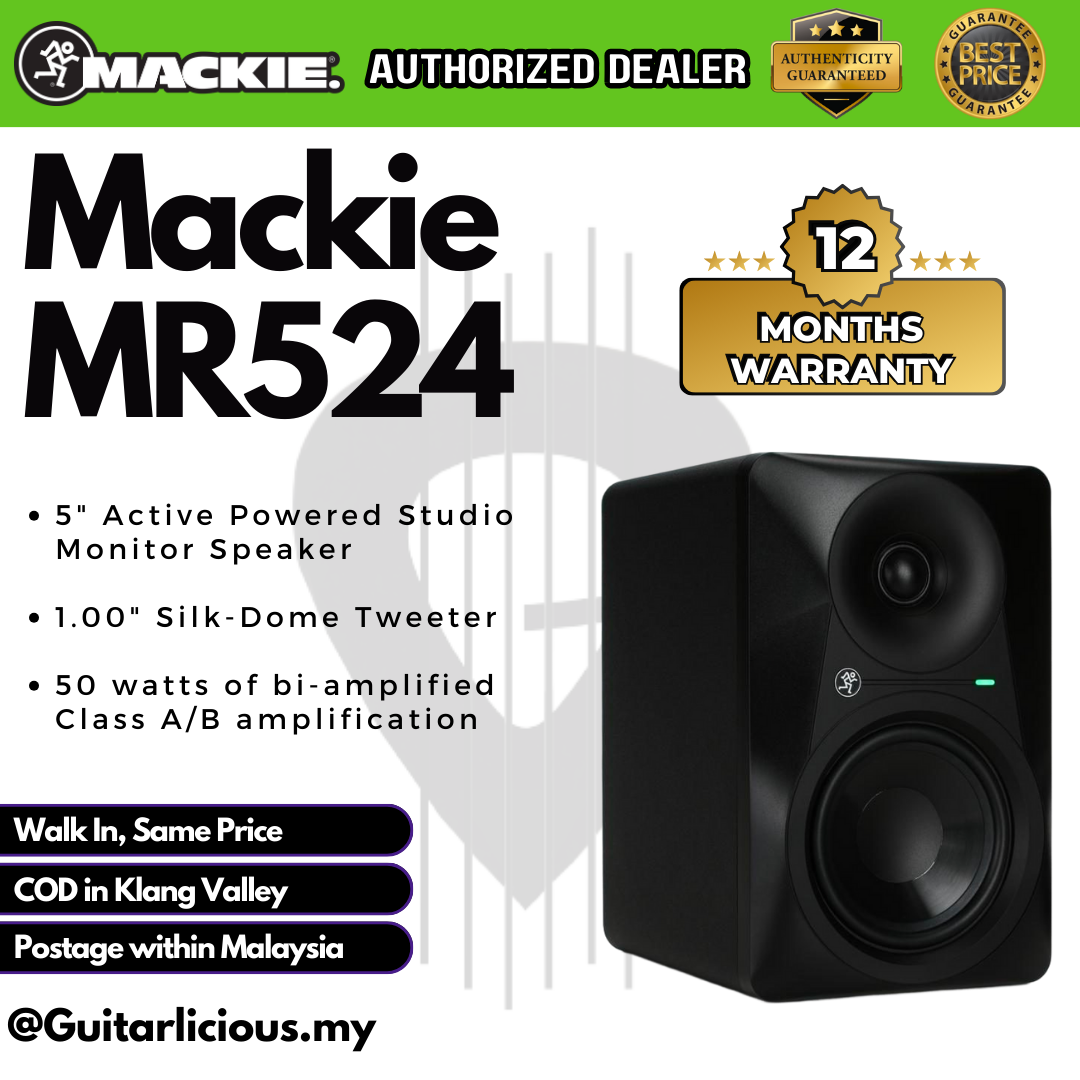 Mackie MR524 5 inch Active Powered Studio Monitor Speaker ( MR 524 / MR-524  ) – GUITARLICIOUS.MY