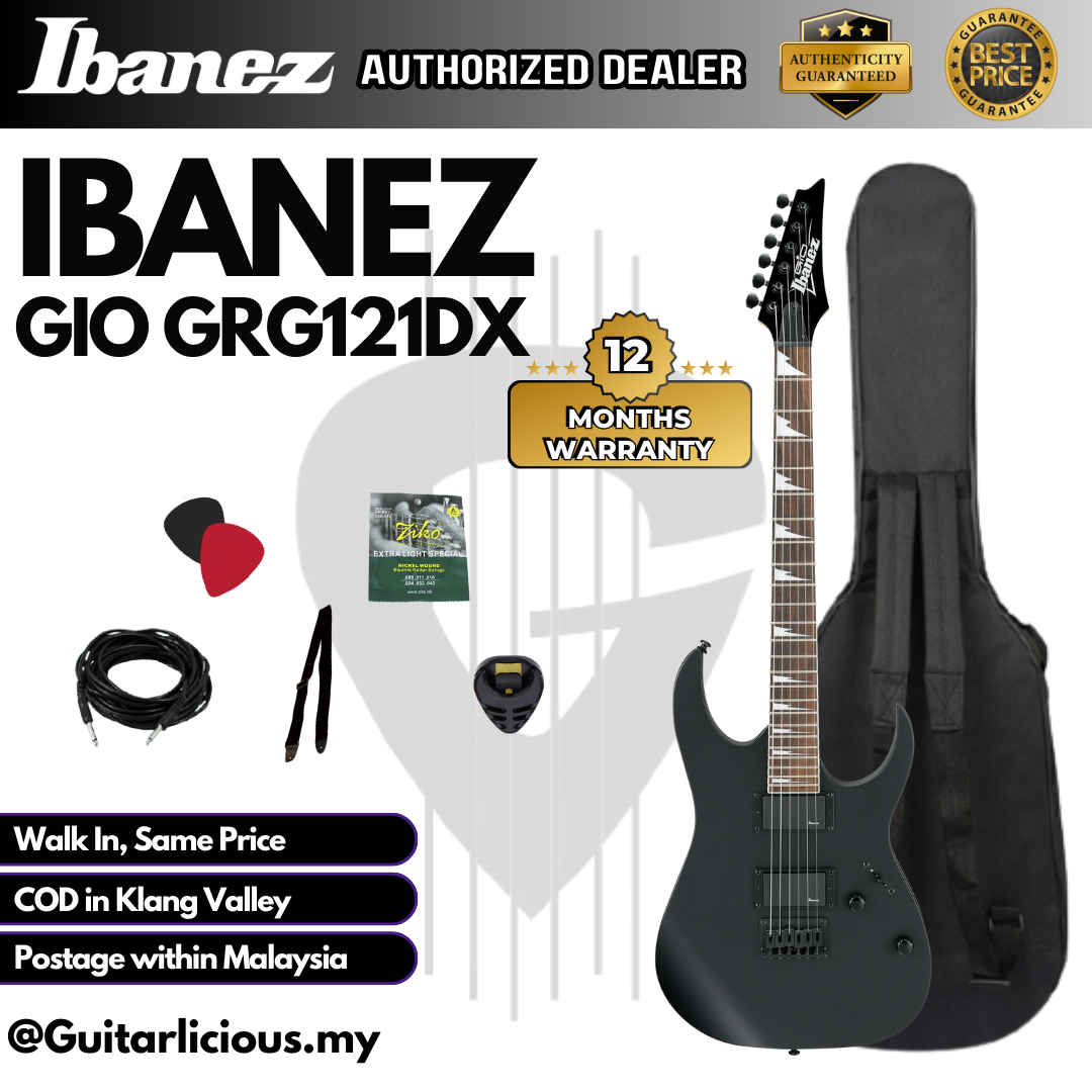 Ibanez GIO GRG121DX - Black Flat - B