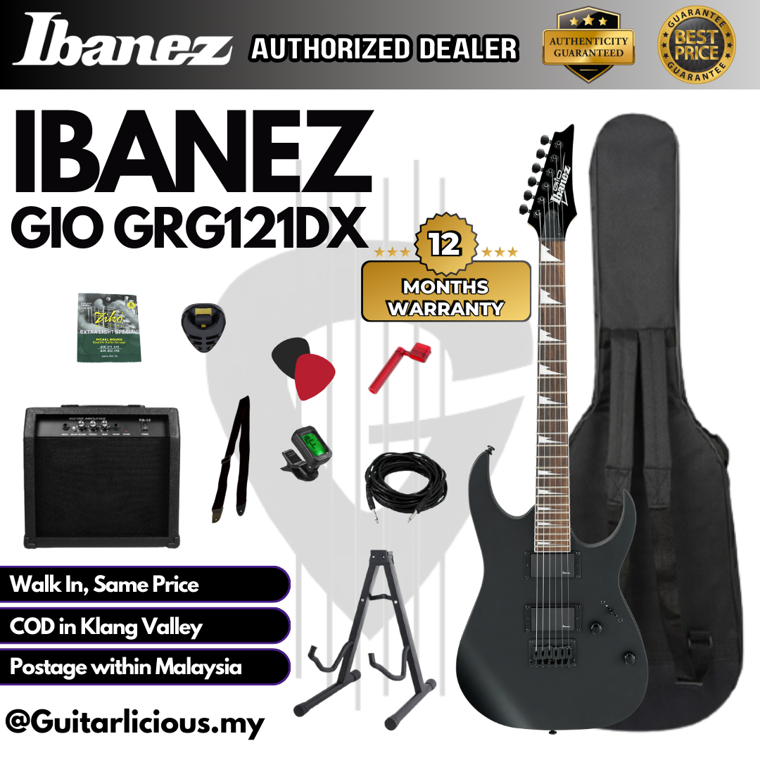 Ibanez GIO GRG121DX - Black Flat - D