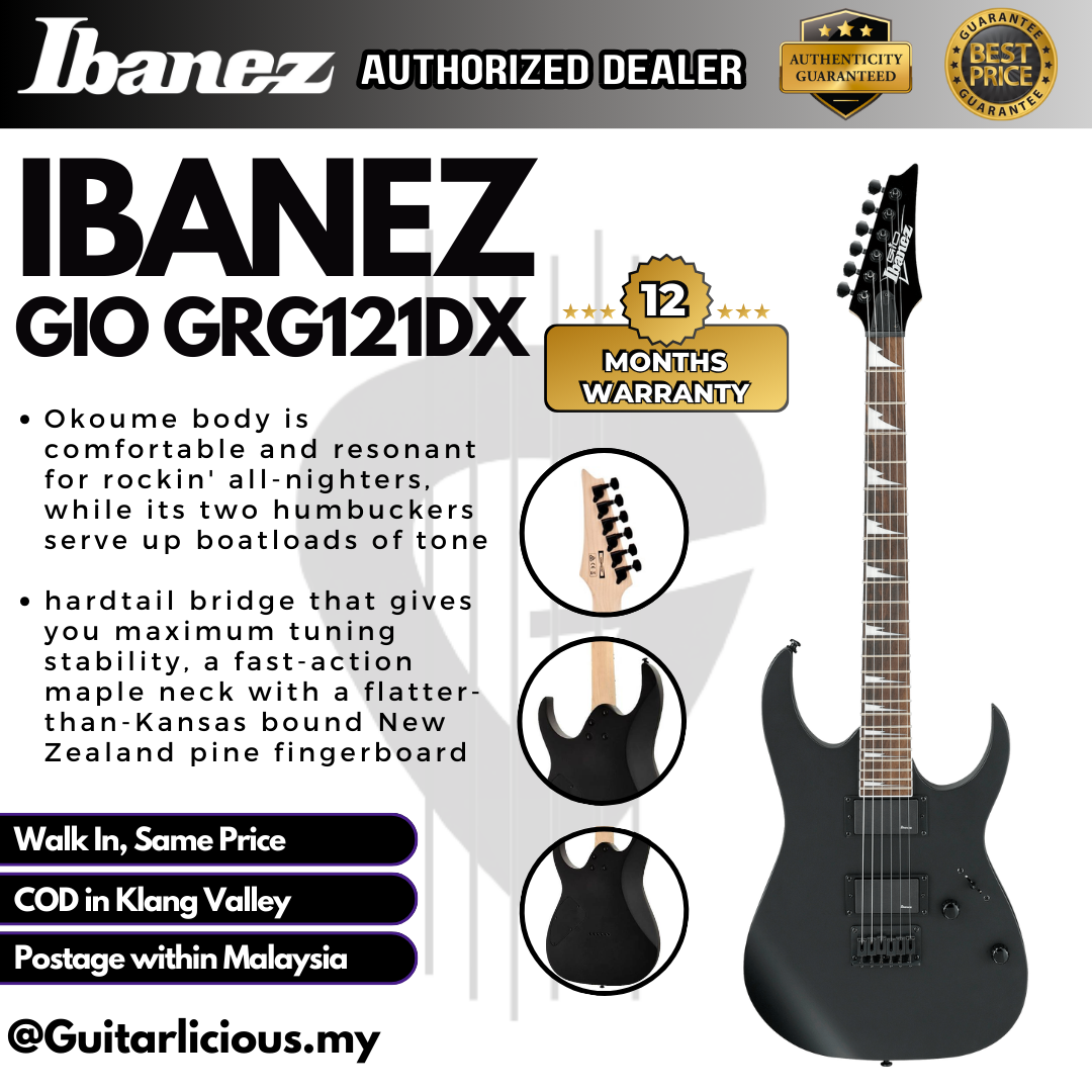 Ibanez GIO GRG121DX - Black Flat - A