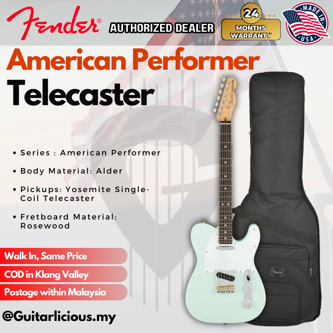 American Performer Telecaster, Rosewood, Satin Sonic Blue