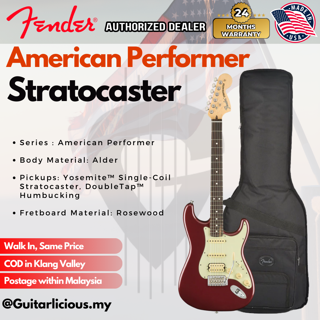 American Performer HSS Stratocaster, Rosewood, Aubergine