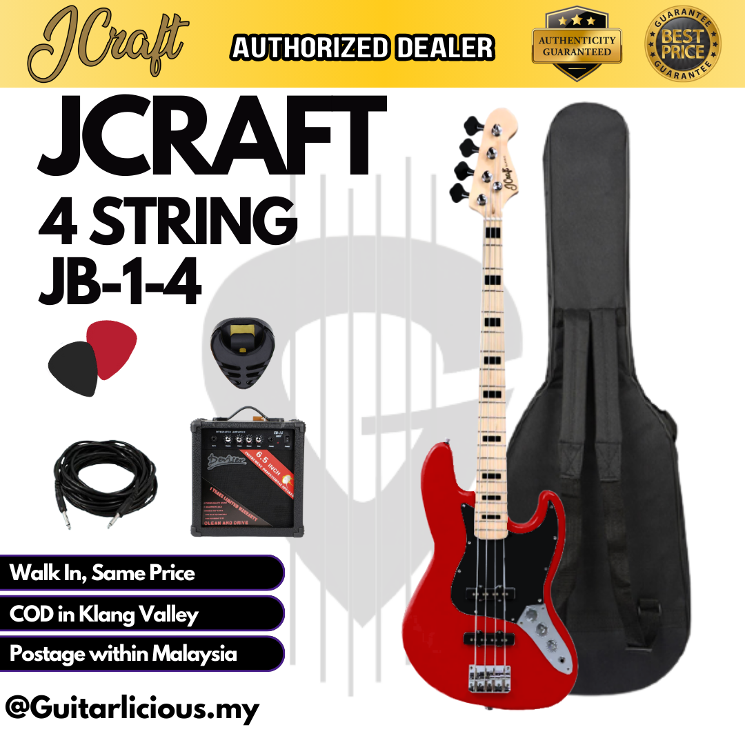 JCraft 4 String _ Red Black - Package C