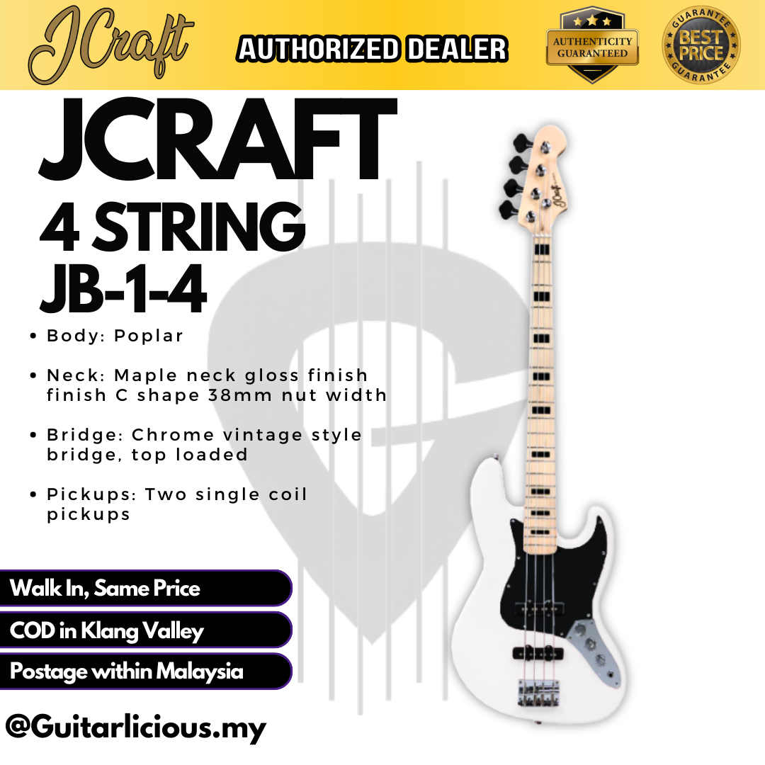 JCraft 4 String _ White Black - Package A