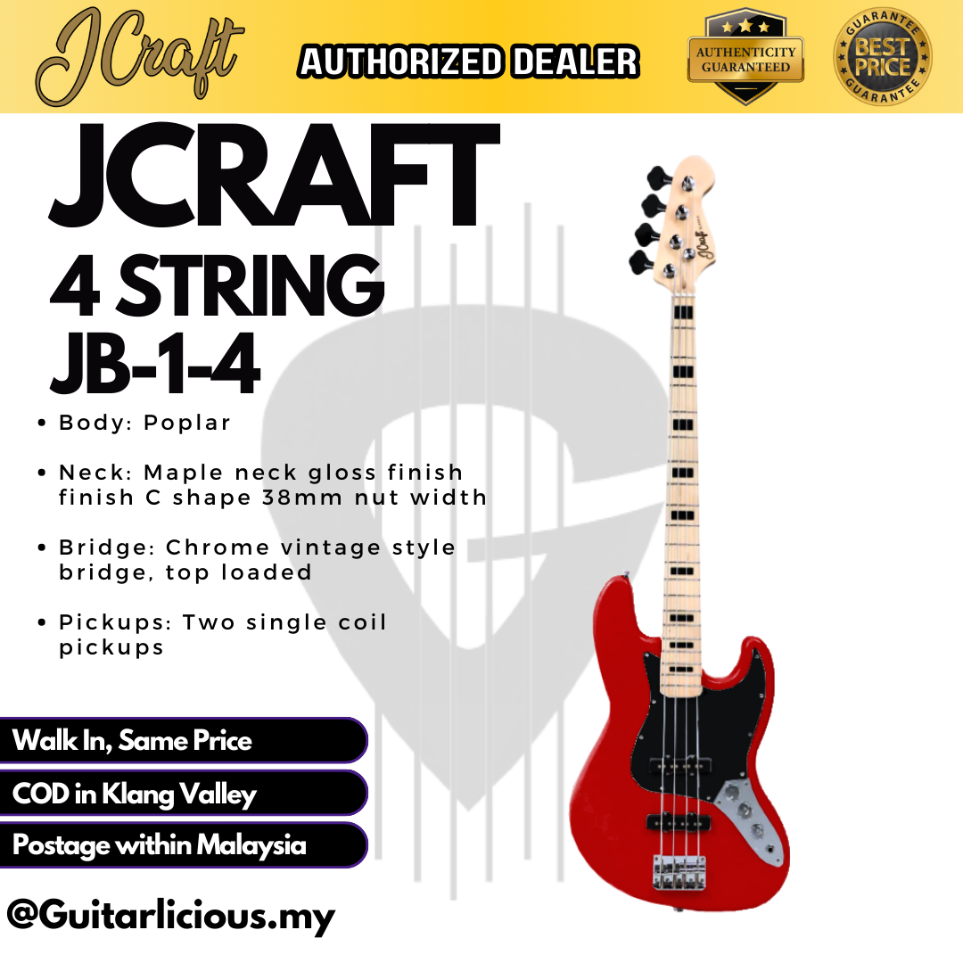 JCraft 4 String _ Red Black - Package A