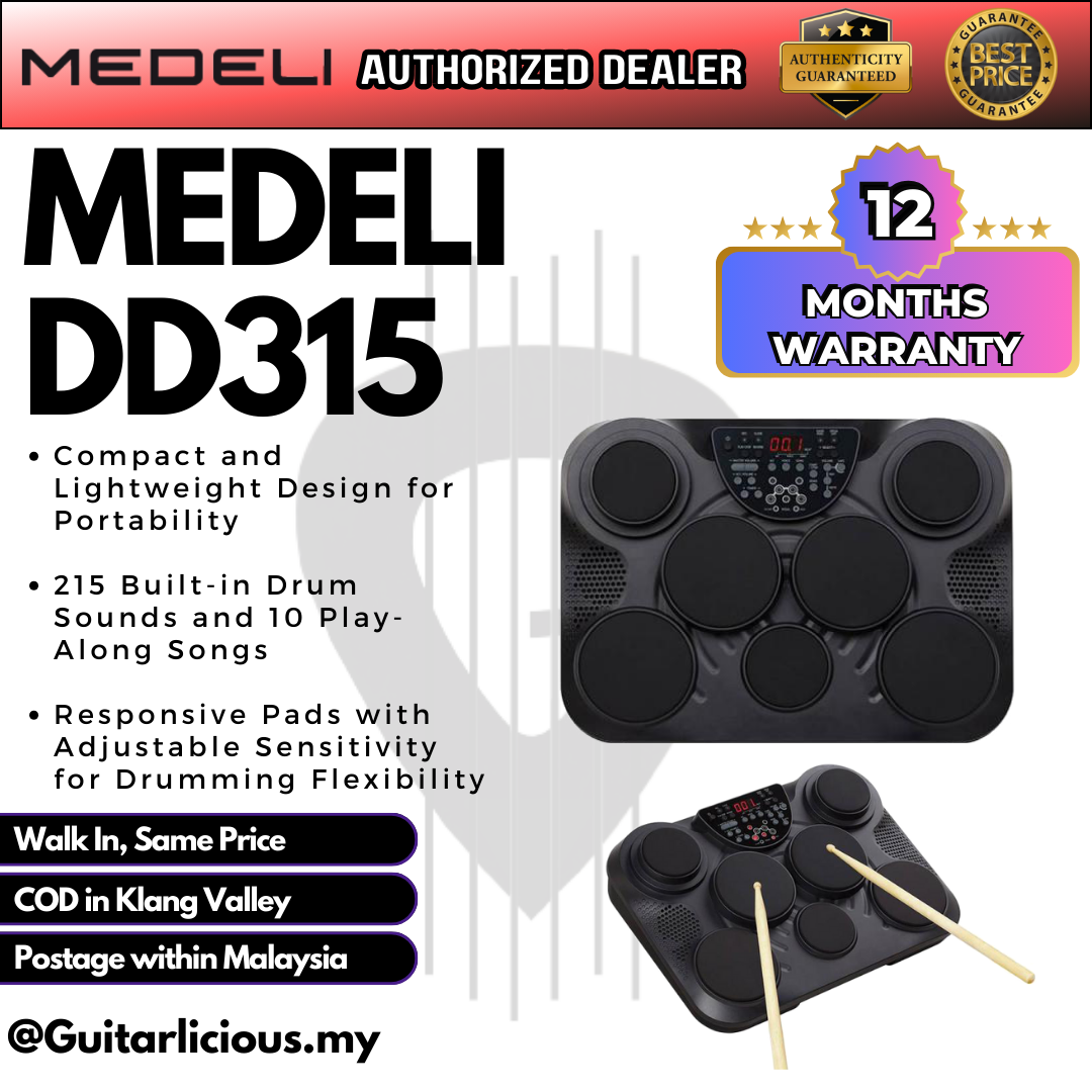 MEDELI Dd315 Batería electrónica 7 pads senstivos display usb