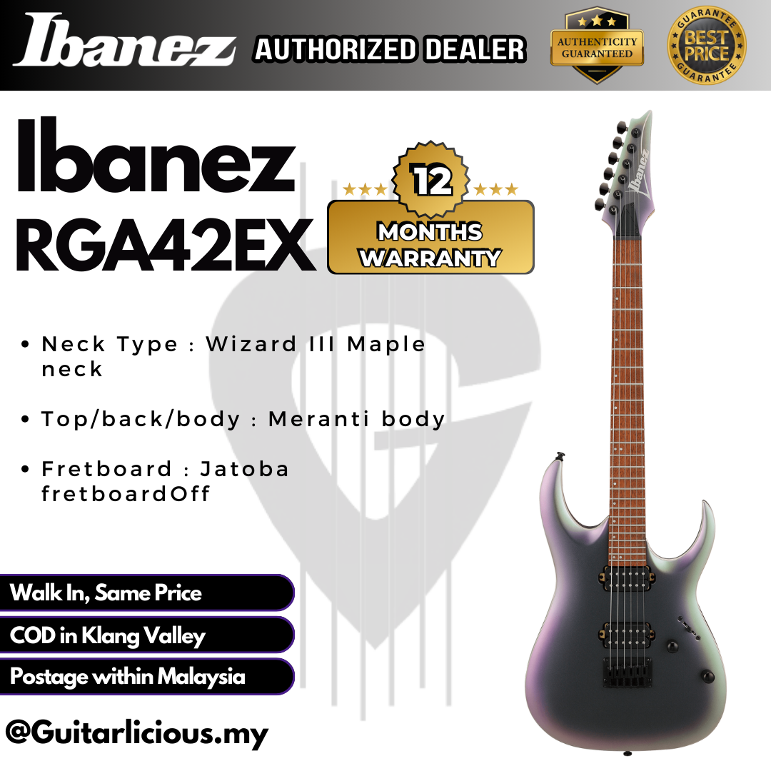 Ibanez RGA42EX Standard Electric Guitar Black Aurora Burst Matte