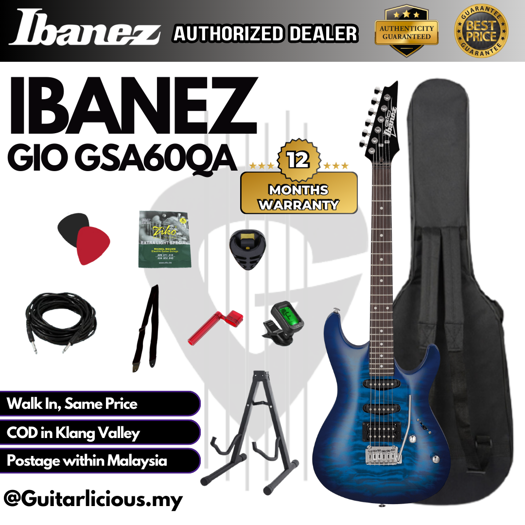 Ibanez GIO GSA60QA - Transparent Blue Burst - C