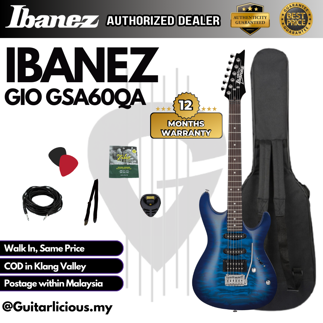 Ibanez GIO GSA60QA - Transparent Blue Burst - B