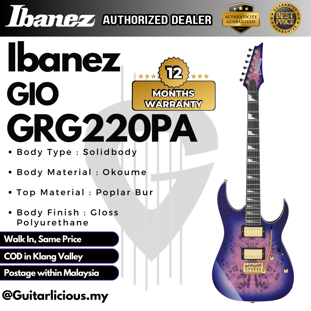 Ibanez Gio RG GRG220PA, Royal Purple Burst - A (2)