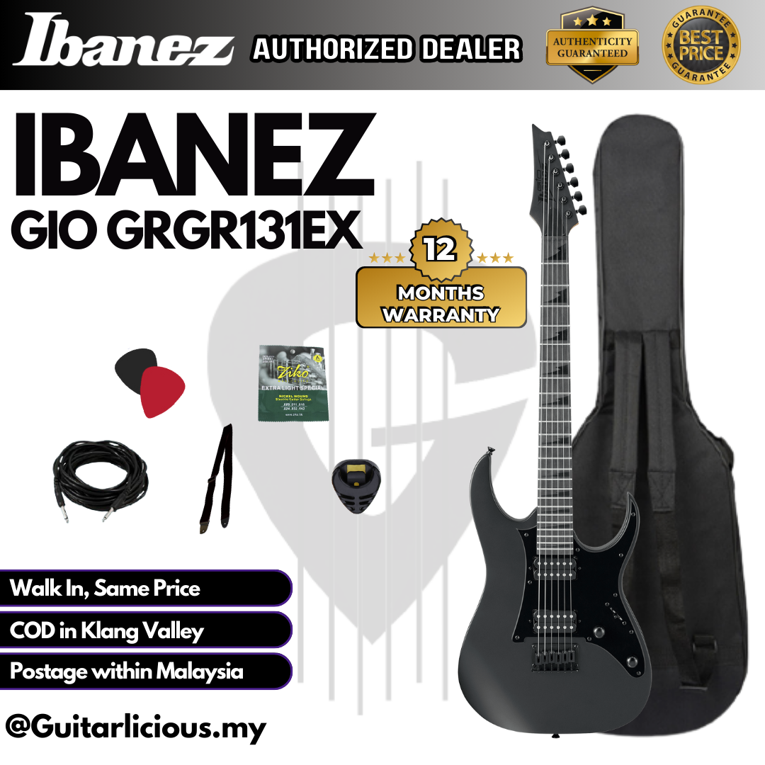 Ibanez GIO GRGR131EX - Black Flat - B