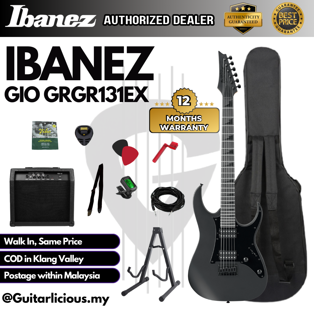 Ibanez GIO GRGR131EX - Black Flat - D