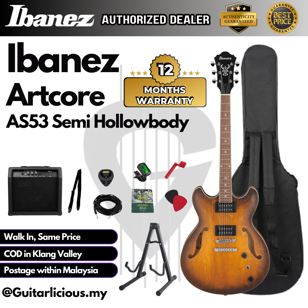 Ibanez Artcore AS53 Semi Hollow, Tobacco Flat - D (3)