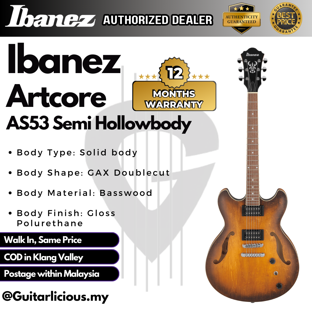 Ibanez Artcore AS53 Semi Hollow, Tobacco Flat - A (3)