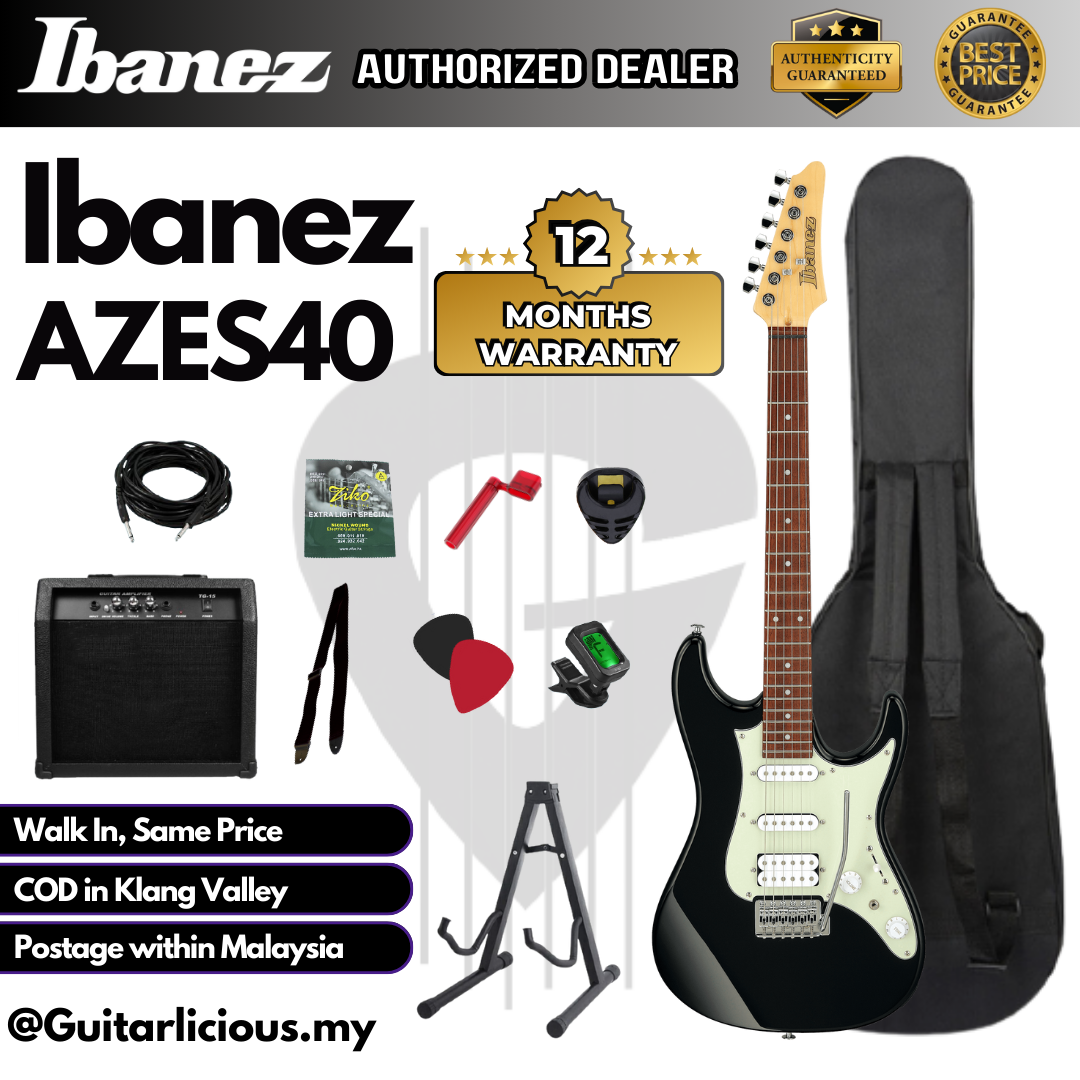 Ibanez AZES40, Black - D (2)