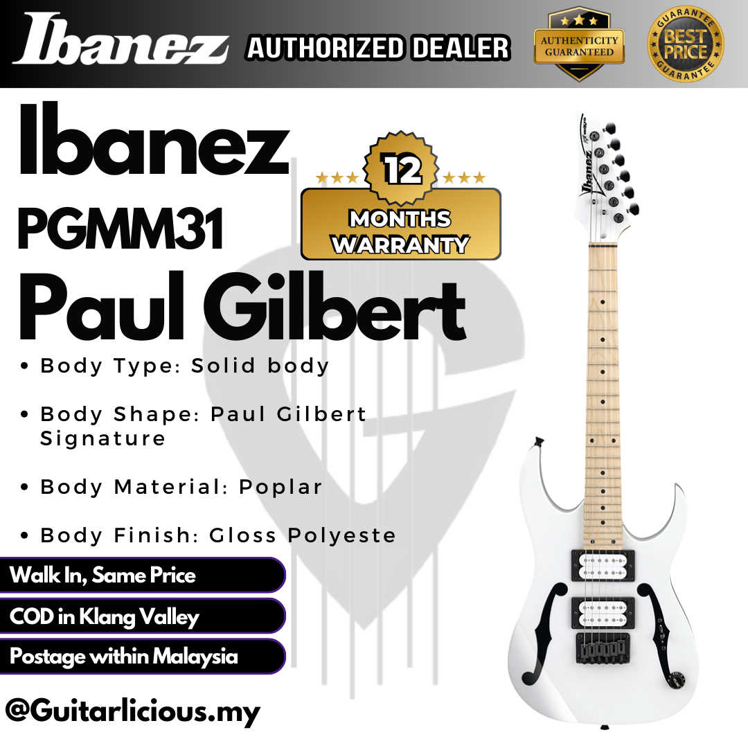 Ibanez Paul Gilbert Signature PGMM31, White - A (2)