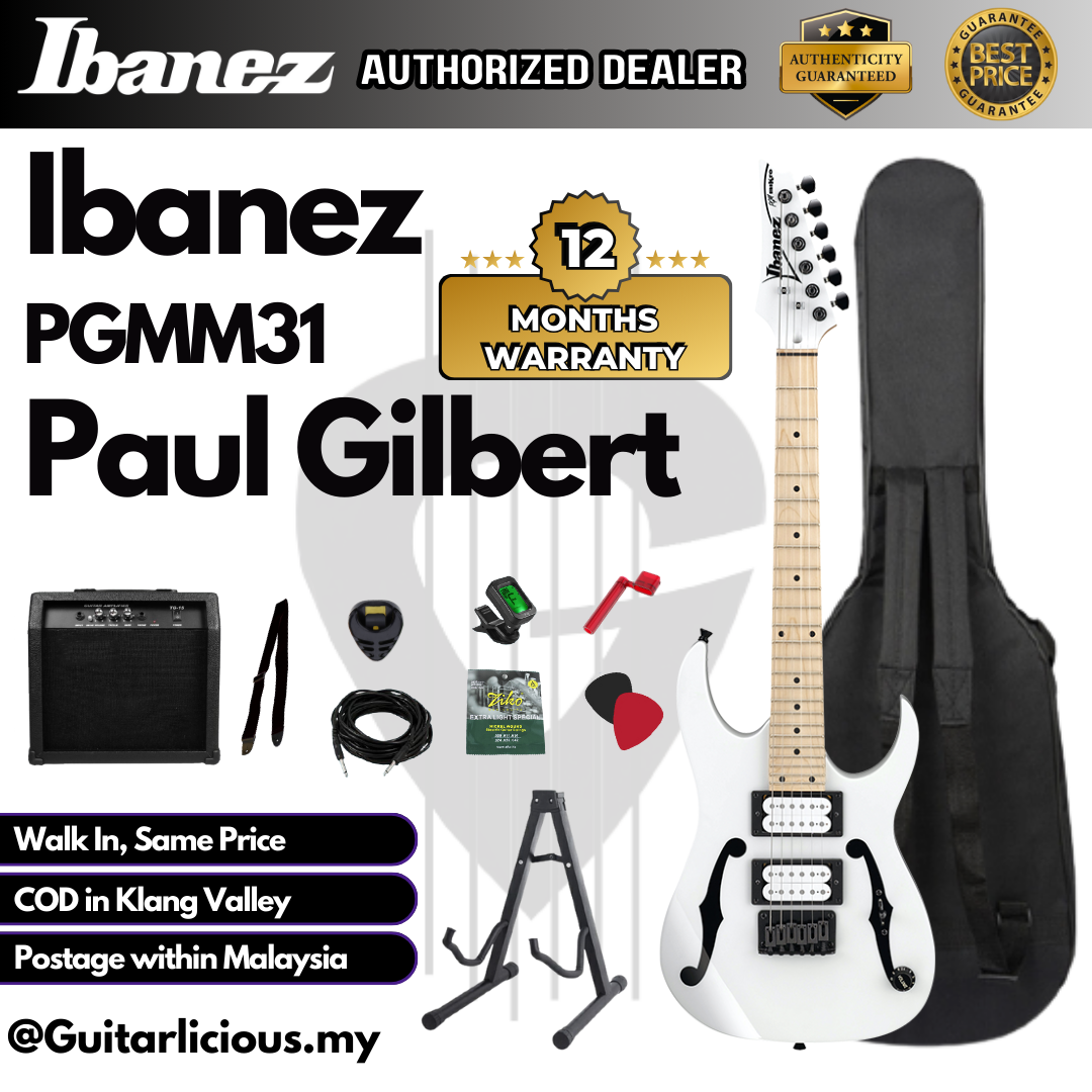 Ibanez Paul Gilbert Signature PGMM31, White - D (2)