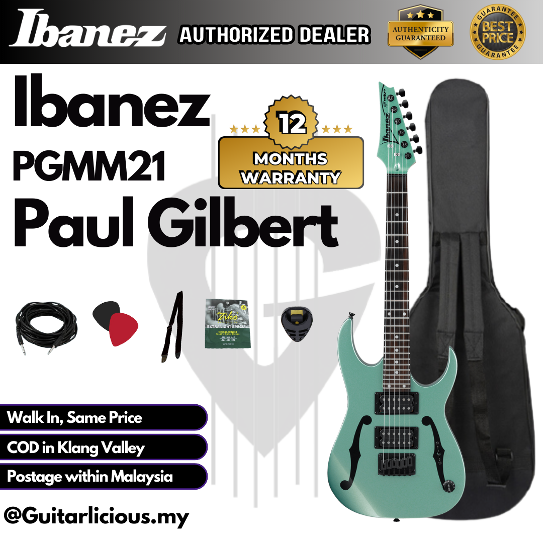 Ibanez Paul Gilbert Signature PGMM21, Metallic Light Green - B (2)