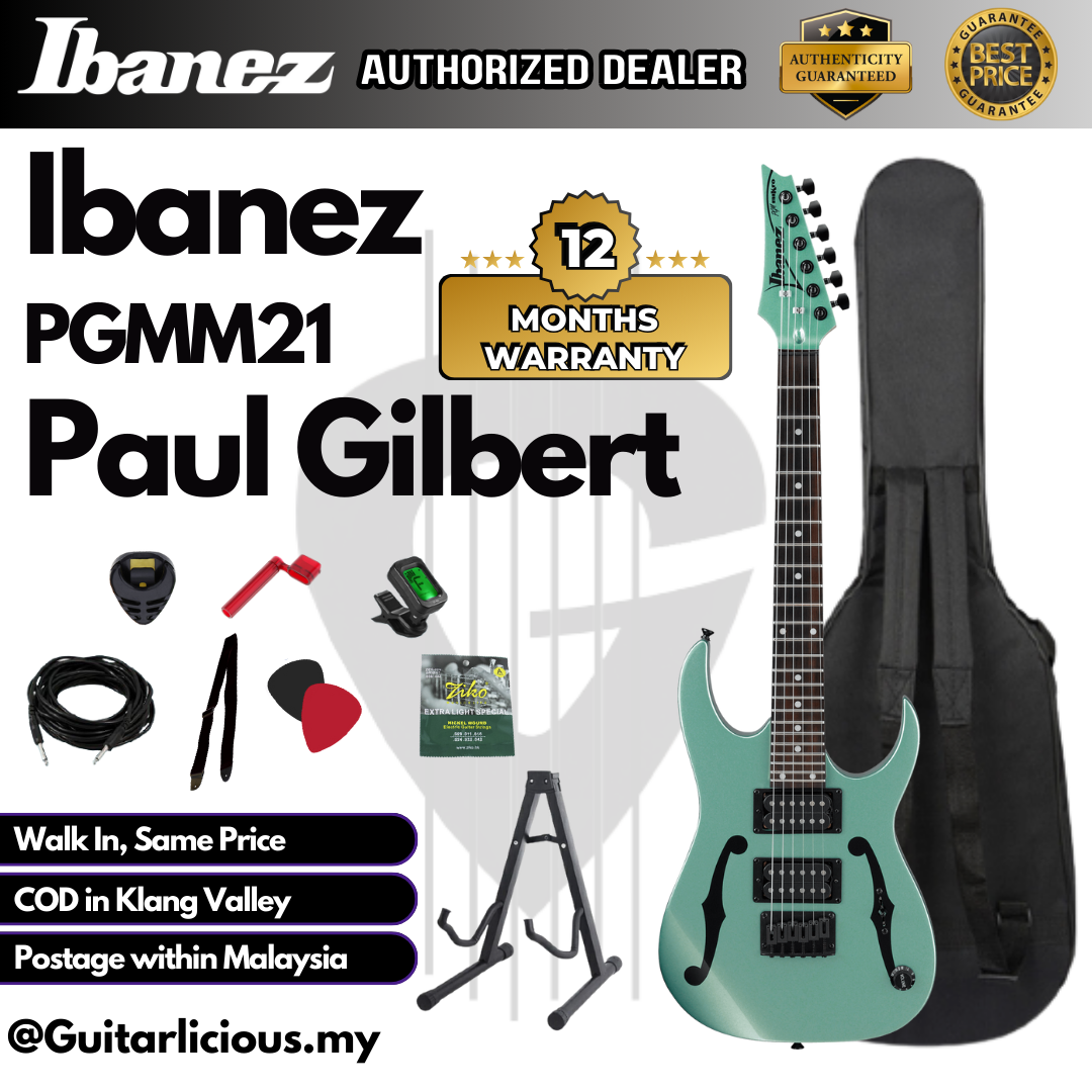 Ibanez Paul Gilbert Signature PGMM21, Metallic Light Green - C (2)